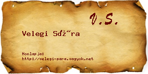 Velegi Sára névjegykártya