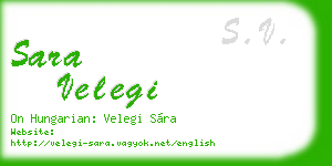 sara velegi business card